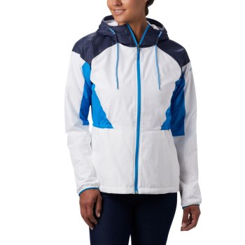 Dámské Bundy Columbia Side Hill Lined Windbreaker Bílé Tmavě Blankyt Blankyt IQTFEN041